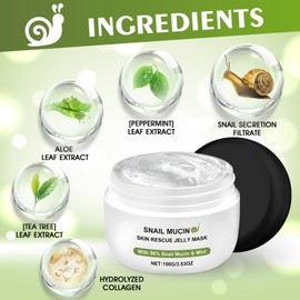 Snail Slime Cream, Snail Cream with Snail Slime and Hyaluronic Acid, Anti-Ageing Face Cream, Snail Mucin Traffung and Brightening the Skin, 100 g