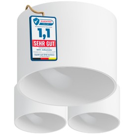 MATO 3 x Surface-Mounted Spotlight GX53 White – Extra Flat and Modern – Diameter 80 x 60 mm – Surface Mounted Spotlight with GX53 Socket – Aluminium Ceiling Spotlights Surface-Mounted 230 V, Surface