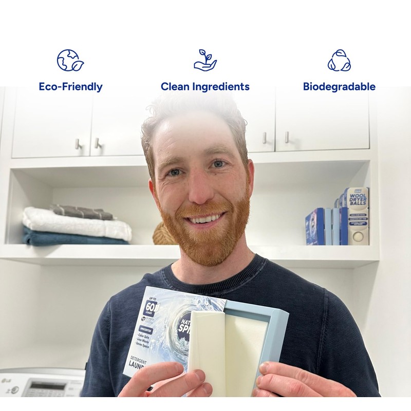 Nature Spin Eco Laundry Detergent Sheets, 30 Sheets (60 Loads),