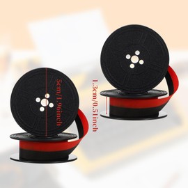 BOHUIZ 2Pcs Universal Typewriter Ribbon Twin Spool Classic Vintage Typewriter Ink Ribbon Twin Spool Replacement Pack for Most Typewriter (Red and Black)