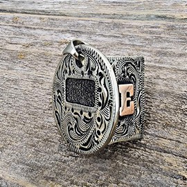 Virginia Handbags CUSTOM Pancake Welding Hood Necklace  (Ships in 4 to 8 weeks) - Customize Yours!: Add Initials (Up to 3) Ships in 4 to 6 Weeks