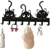 Rayakt Metal Key Holder with 8 Hooks, Featuring a Black