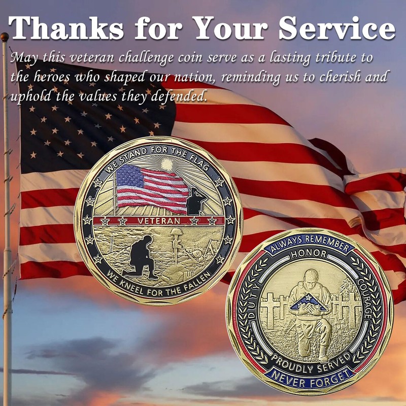 U.S. Veteran Challenge Coin We Stand for The Flag We