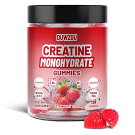 DUWZGU DUWZGU Creatine Gummies - 5000mg Creatine Monohydrate Gummies for Men & Women Strawberry Flavor Muscle Growth, Strength & Recovery Added Electrolytes C 128 Vegan Gummies