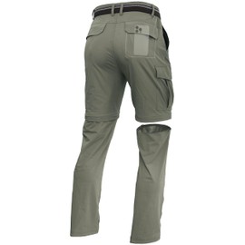 Mens Hiking Convertible Pants Zip Off Quick Dry Lightweight Fishing Safari Travel Camping Outdoor Cargo Pants Light Sage Green 40