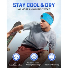 5-in-1 Sleep Headphones Bluetooth 5.4,Sports Wireless Bluetooth Headband,with Thin HD Stereo Speaker, Soft Music Headband Earphones for Men Women Teens Sleeping Workout Yoga & Travel , Washable