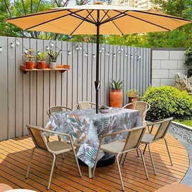 Amonsa Outdoor Tablecloth with Umbrella Hole Rectangle 5ft Picnic Table Covers Waterproof Patio Table Cloth(Floral, Rectangle 60 x 84 Inch)
