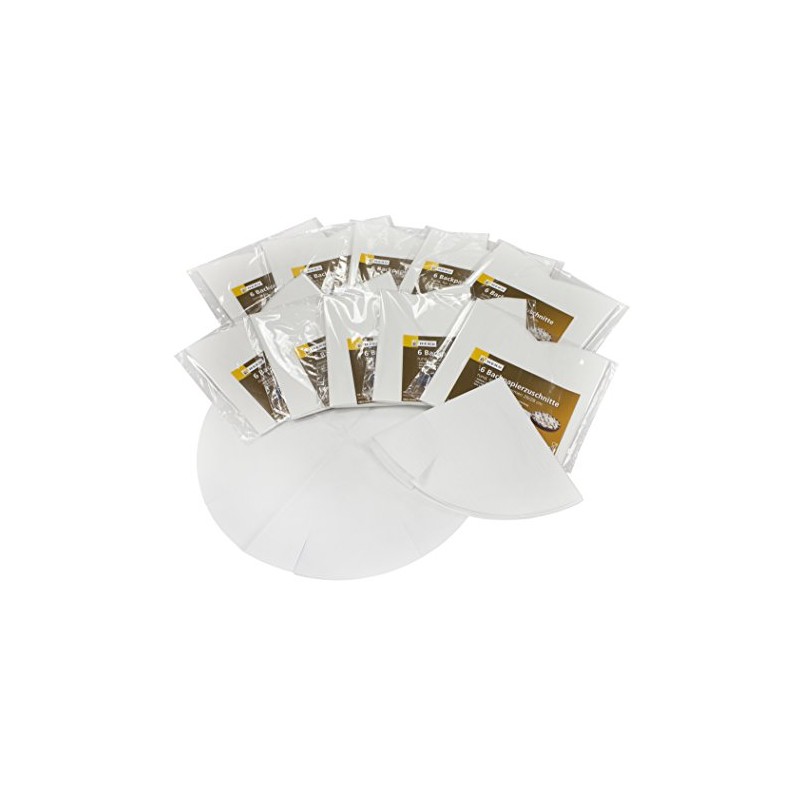 HEKU 30080: 60 Backpapierzuschnitte für Springformen in 26/28 cm, weiß