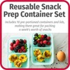GoodCook BPA-Free Plastic Reusable Divided Snack Prep Containers, Blue (10