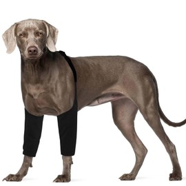 ROZKITCH Dog Surgery Recovery Sleeve for Front Legs, Pet Prevent Licking Wound Elbow Brace Protector, Dog Leg Sleeve to Stop Licking Cone Collar Alternative for Sprain ACL CCL Arthritis Black L