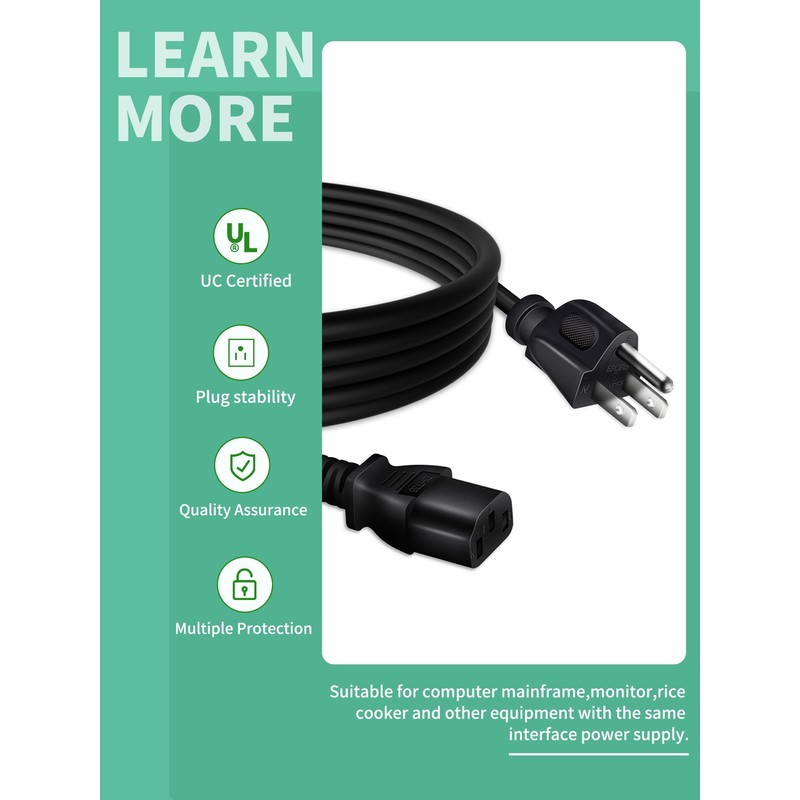 FITE ON AC Power Cord Compatible with DeerRun Walking Pad