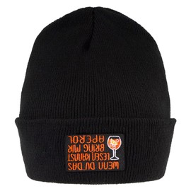 MEJOSER Beanie Hat Black Knitted Hat Winter Hat Winter Autumn for Men Boys Girls Women Funny Hat with Saying Teenager, Aperol.