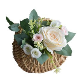 Mini Wicker Basket, Handwoven Flower Basket with Handle, Wedding Flower Girl Basket, Portable Wicker Basket, Rattan Basket for Home, Wedding, Decor, Photo Props