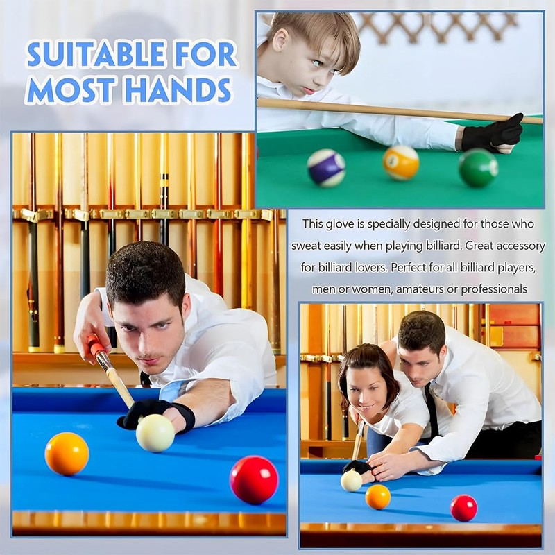 MIRKUZI Billiard Gloves 1 Piece Billiard Glove Right Hand Billiard