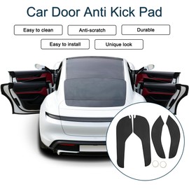 TUCKBOLD Leather Car Door Anti Kick Pad Sticker for Ford Focus 2019 Door Side Edge Guard Protector Interior Accessories Black 1 Set