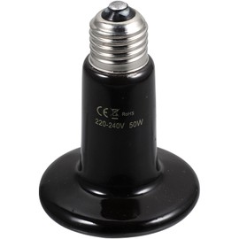 ULTECHNOVO Ceramic Heat Lamp, Reptile Heat Lamp, No Light, No Harm, for Snakes Lizard Tortoise Reptiles Terrariums Chicken Coop Vivarium（50W）