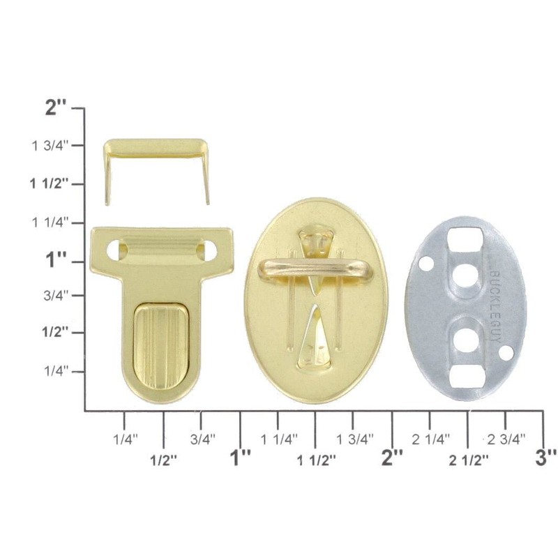Buckleguy.com T3016 Natural Brass, Tuck Lock, Solid Brass-LL