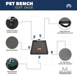 URBANTRANSIT Pet Seat Cover for Your Back Seat and Durable Dog Car Hammock, Protects Your Car's Interior from Pets, Children & Spills - Measures 53" X 41.5" to Fit Most Vehicles