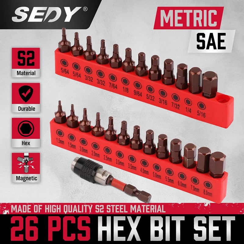 Premium 25-Piece Allen Key Drill Bit Set - Durable Allen