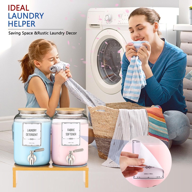 Laundry Detergent Dispenser. 0.9 Gallon Glass Laundry Soap Liquid Laundry