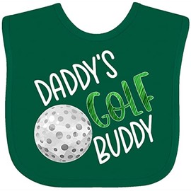 inktastic Daddy's Golf Buddy with Golf Ball Baby Bib Green 3ac67