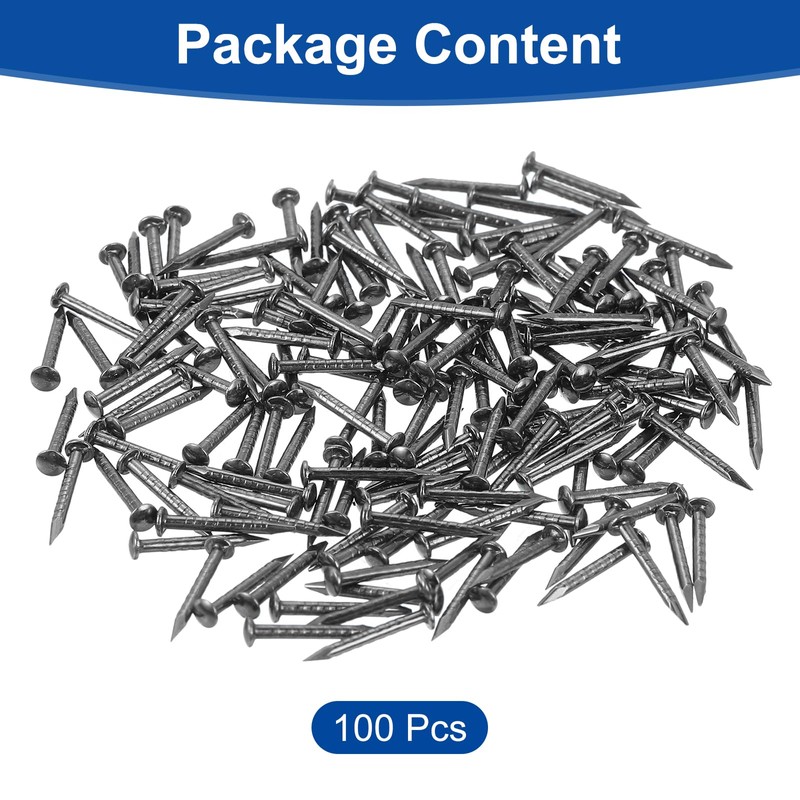 sourcing map 100Pcs Small Hardware Nails, 1 x 10mm Carbon