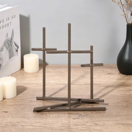 AIHSUMC Three Crosses Tabletop Decoration, Metal Nail Design, 8 x 9.5 inches, Rustic Christian Jesus Christ Crucifix for Home Office Religious Gifts