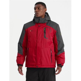GEMYSE Men's Mountain Waterproof Ski Snow Jacket Winter Windproof Rain Jacket (Oriental Red,Large)