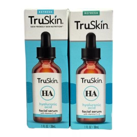 TruSkin HA Hyaluronic Acid Facial Serum With Vitamin C + E 1fl.oz. LOT OF 2