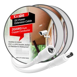 12V DC Power Extension Cable 40FT (2-Pack), Outdoor & Indoor, 5.5mm x 2.1mm 5521 Male to Female, Waterproof Double Jacket, UV Resistance, for CCTV Security Camera, IP Network, DVRs, LED Strip, Router