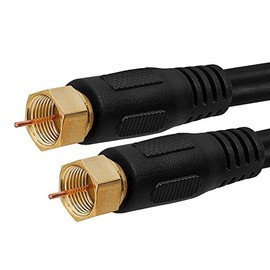 Cmple Digital Coaxial Cable F-Type Male RG6 Coax Digital Audio Video with F Connector Pin Satellite Cord - 6 Feet Black