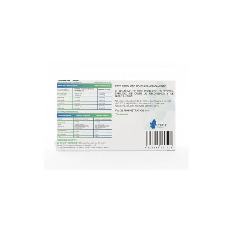 Cognexel: Colina, Omega 3 (DHA 1000 mg, EPA 142.80 mg)