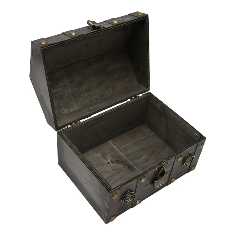 Wooden Treasure Chest Boxes Hand Crafted Vintage Wooden Box with