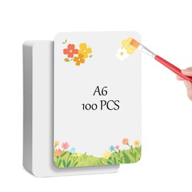 Pack of 100 Kraft Paper Cards, 10 x 15 cm, Blank Paper Cards for DIY, Wedding Invitations, Thank You Cards