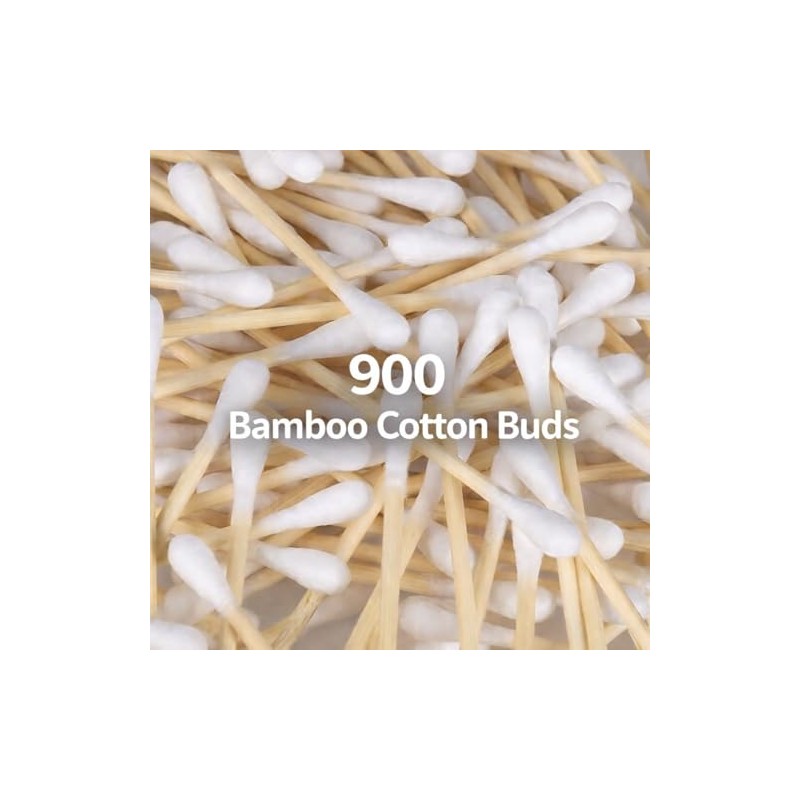 Bamboo Cotton Buds 3 Pack (900 Buds) | Biodegradable Bamboo