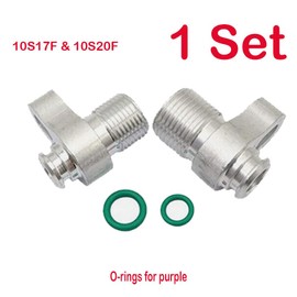 4 Set Swap A/C Compressor Adapter Compatible With Denso 10S17F & 10S20F Kit With Gasket Sealing Rings Replacement 451-1106 451-1105 440-822 440-823, W10SA, DS345061, CM345061