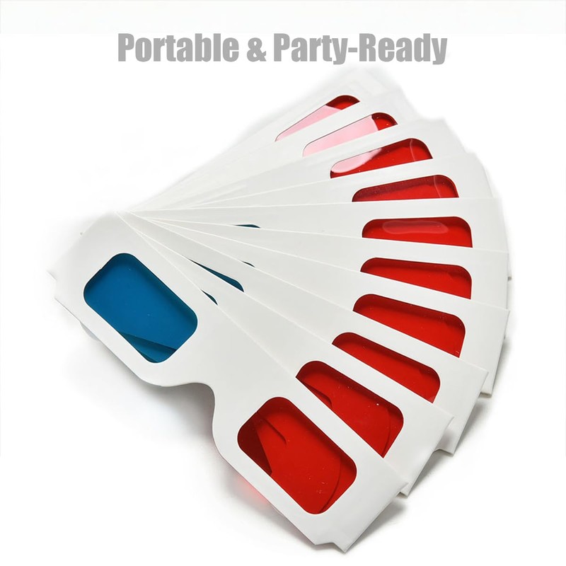 TARANDUS 3D Glasses for Movies Red/Cyan Cardboard 3D Glasses in