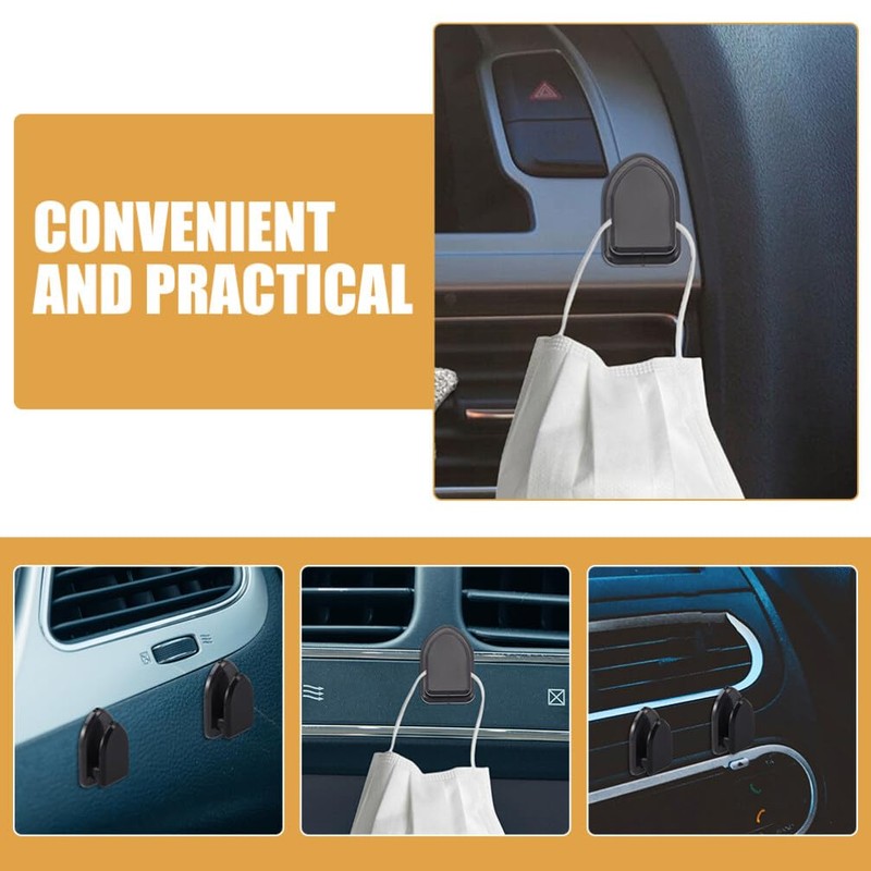 TOPPERFUN 30 Pcs Car Hooks Stick on Mini Adhesive Hooks