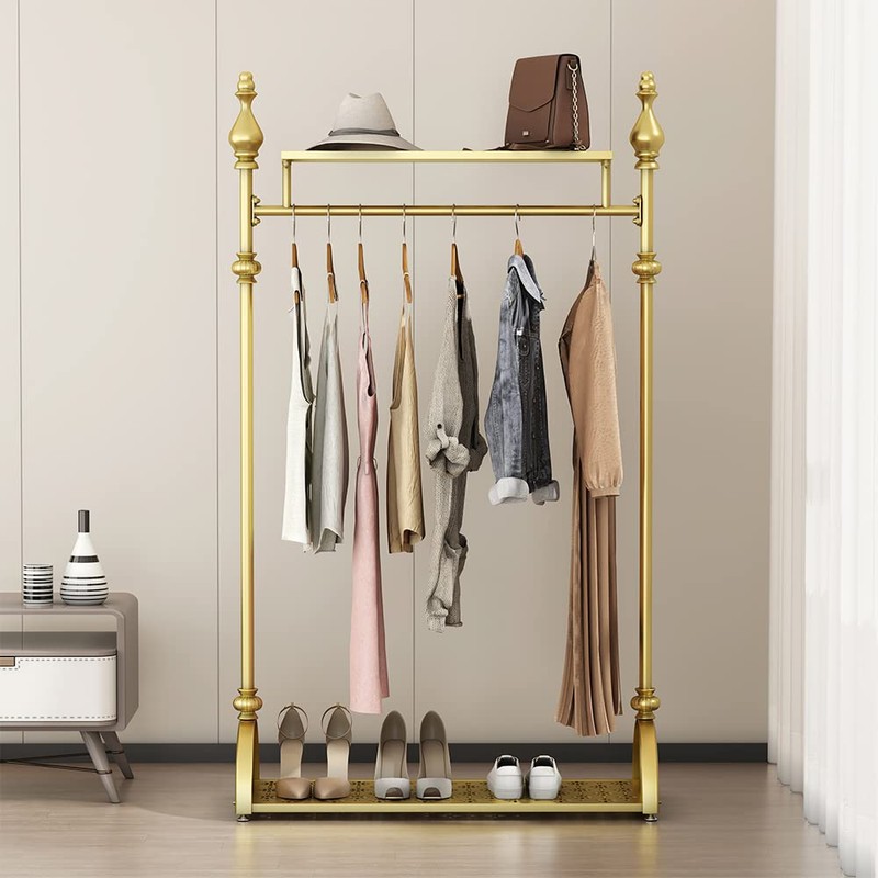 Clothing Rack Gold, Industrial Clothes Rack for hanging Clothes with