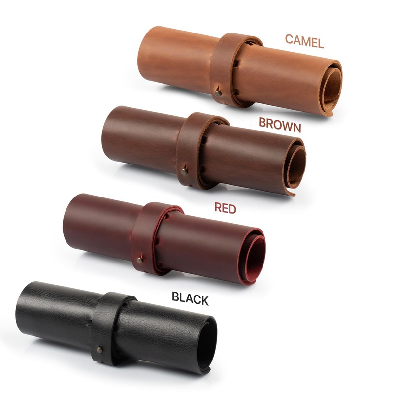 Londo Genuine Leather Pen and Pencil Roll Case (Red), OTTO395