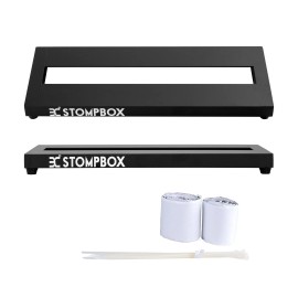 Ex Lightweight Aluminum Guitar Pedal Board w/ 9V Power Supply & Daisy Chain Cables