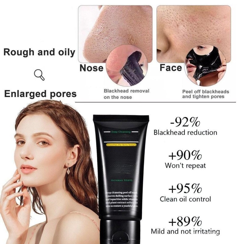 Blackhead Remover Activated Carbon Charcoal Face Mask Deep Cleansing Shrinks