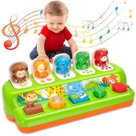 Duchong Pop Up Toys for 1 Year Old Boy Girls, Interactive Cause and Effect Learning Toys with Music & Light for Baby 6 7 8 9 10 11 12 Months, Christmas Birthday 1st Gifts for Toddlers