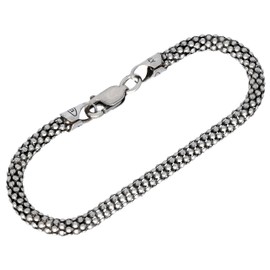 4.5mm Sterling Silver Antiqued Popcorn Chain Necklace or Bracelet 8"(Lengths 7",8",14",16",18",20",22",24",30",32",36")