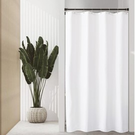 Felisa Stall Fabric Shower Curtain Liner with 3 Magnets,48W x 72L, Waterproof & Light-Weight Shower Stall Curtain Liner for Bathroom,Soft Cloth Shower Curtain Liners,Machine Washable,White