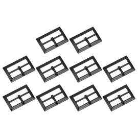 uxcell 10Pcs Single Prong Belt Buckle, 0.79" Zinc Alloy Adjustable Rectangle Movable Centre Bar Roller Buckles for Purse Bag Leather Craft Accessories, Matte Black