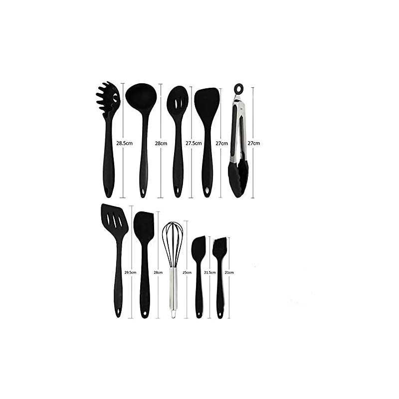 IMLUCKY - Juego de Utensilios de Cocina Negros - Herramientas