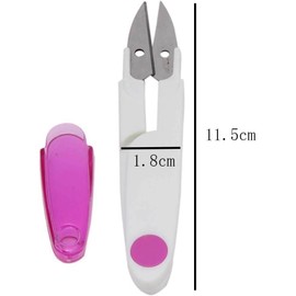 1Pc White Handle and Safety Cover Sewing Scissors Clothes Thread Embroidery Cross-stitch Clipper Cutter Tailor Nippers,Snips Trimming Nipper,Cutting Tools,Craft Scissors,Office Cutting Tools
