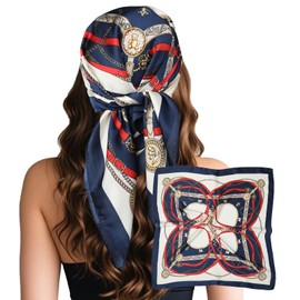 Sumolux Head Hair Scarf for Women Like Satin Silk Scarf Bandana Hair Wrapping Night Large Square Scarves 27.5"