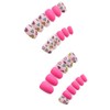 Short Press on Nails Almond Fake Nails Pink False Nails